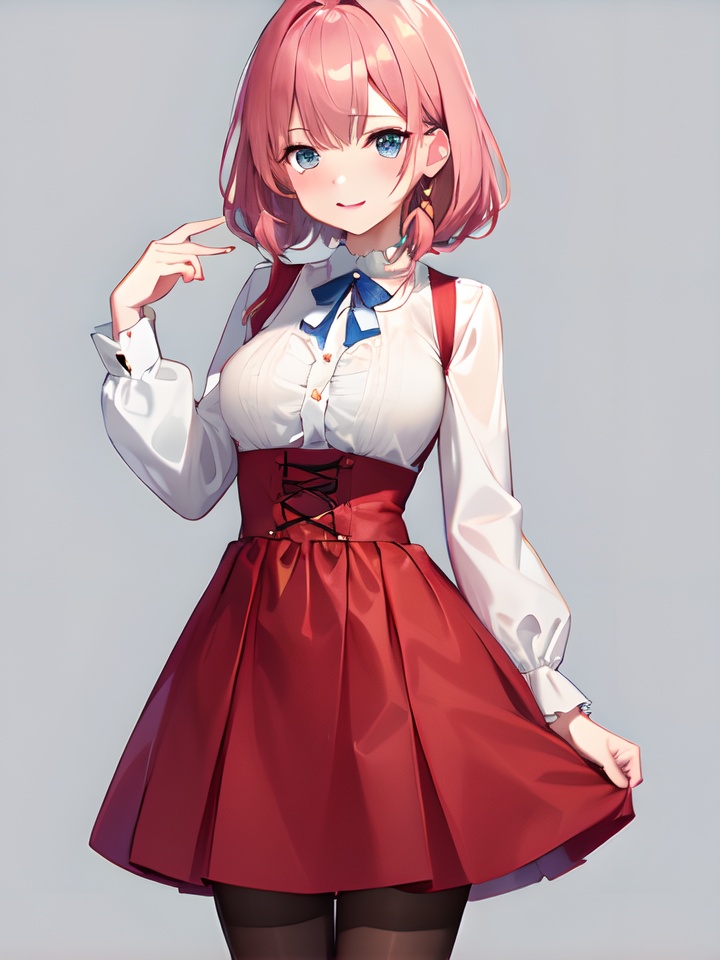 virgin killer outfit,  high-waist skirt,  standing on Tensor.Art
