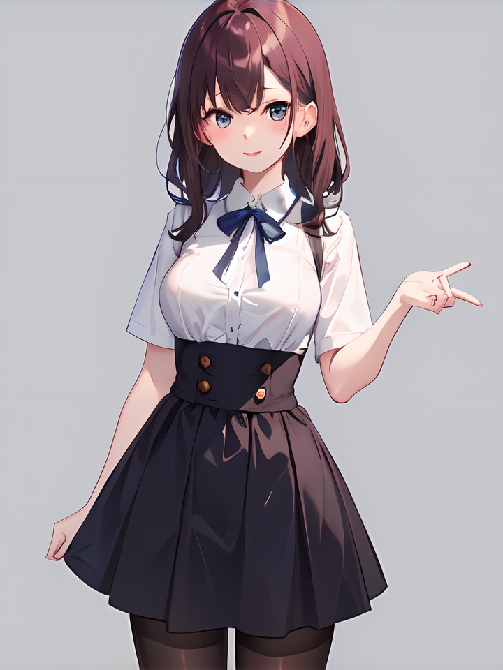 virgin killer outfit,  high-waist skirt,  standing on Tensor.Art