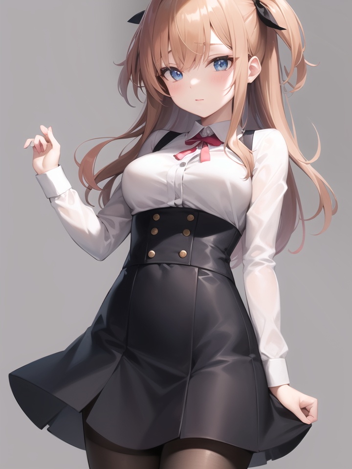 virgin killer outfit,  high-waist skirt,  standing on Tensor.Art