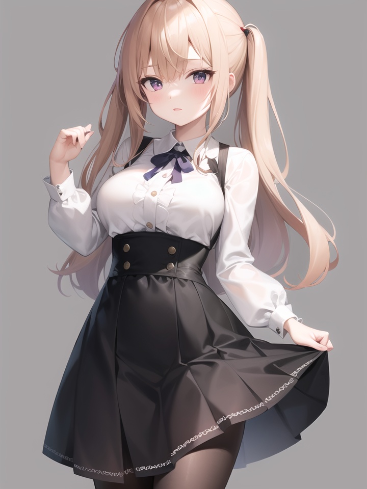 virgin killer outfit,  high-waist skirt,  standing on Tensor.Art