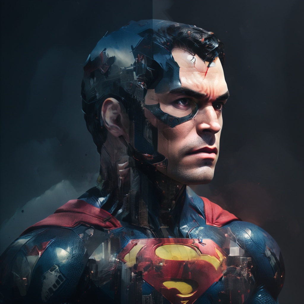 double exposure style,  superman,  the avengers on Tensor.Art