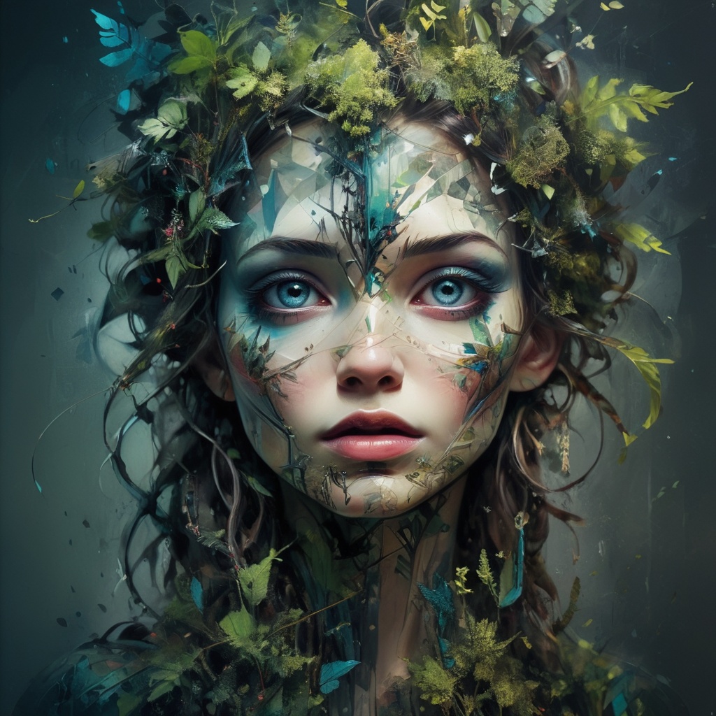 mysterious silhouette forest woman,  by Minjae Lee,  Carne Griffiths on Tensor.Art