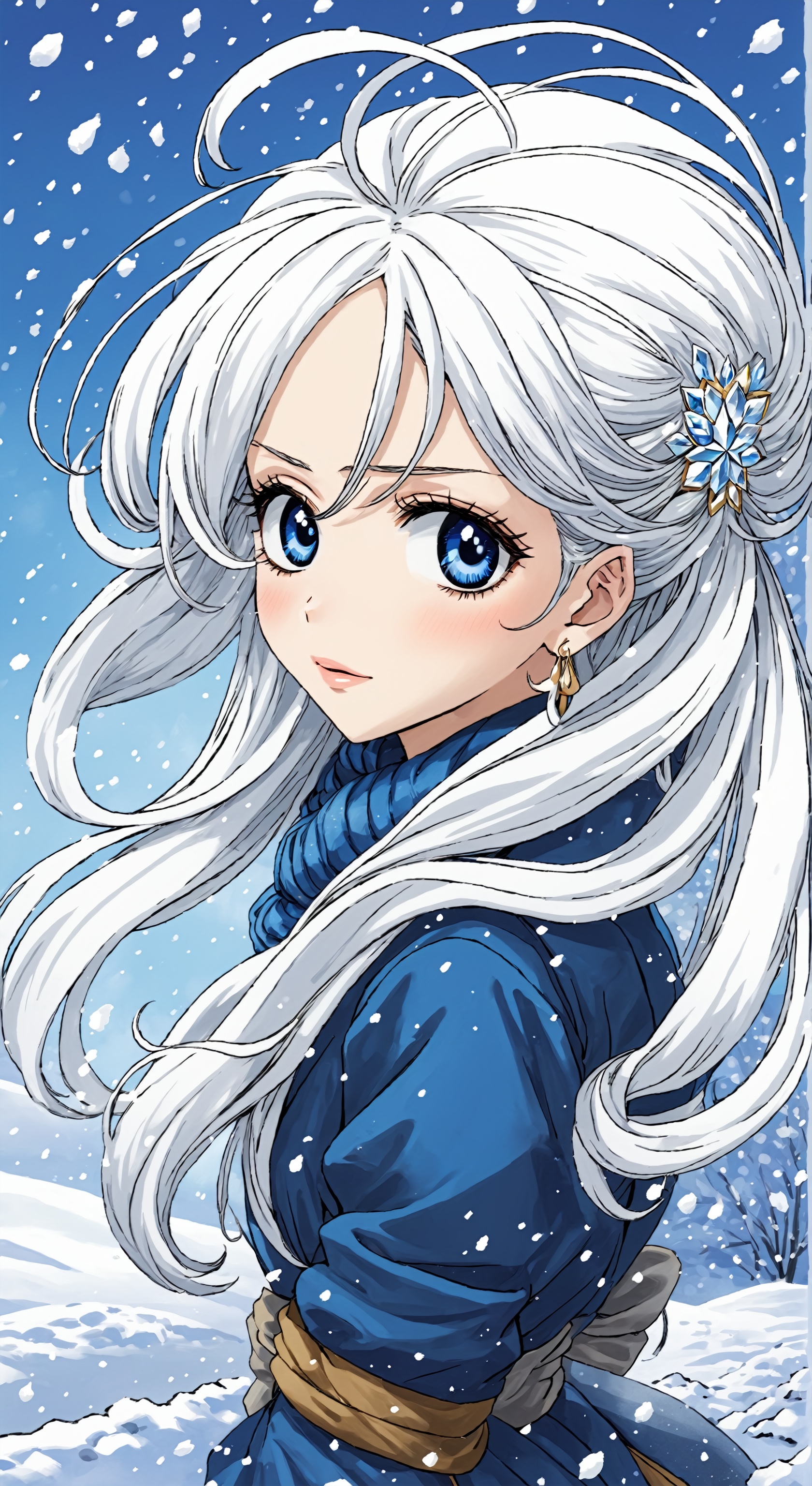 faux traditional media,  mature female,  anime visual on Tensor.Art