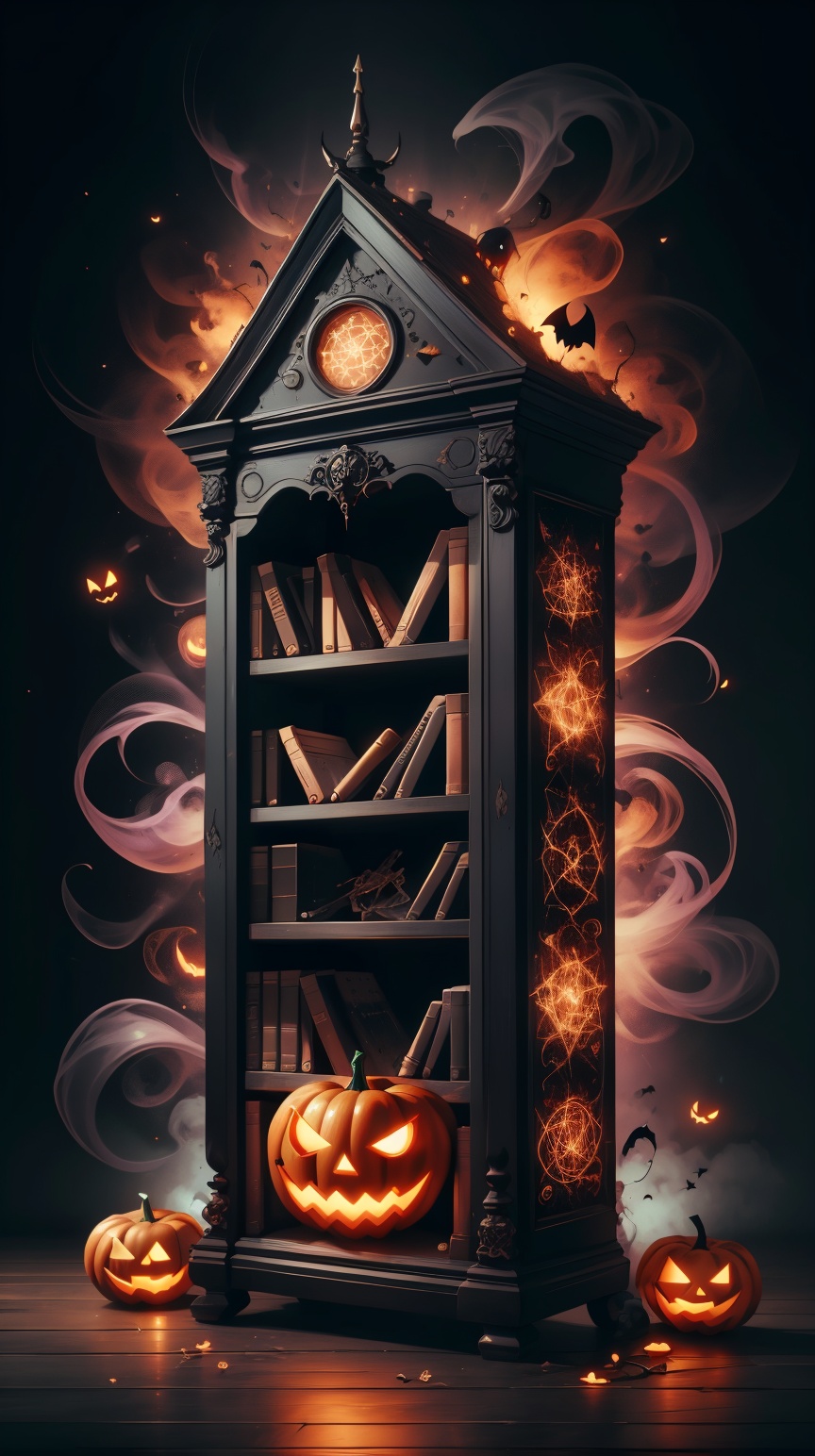 halloweenglowstyle halloweentech hwghostly Bookshelf on Tensor.Art