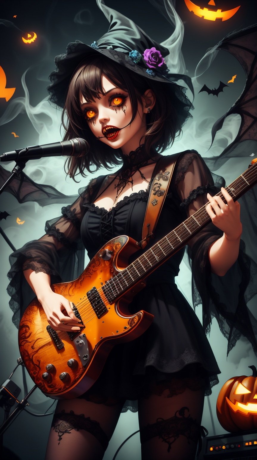halloweentech hwghostly halloweenglowstyle Guitar tuner pick on Tensor.Art