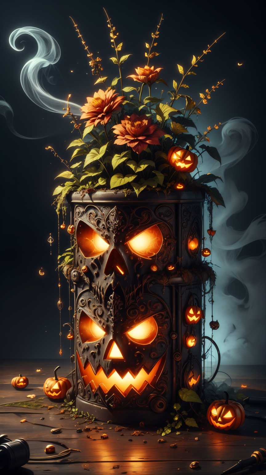 halloweenglowstyle halloweentech hwghostly metal wall planter for modern plant displays on Tensor.Art