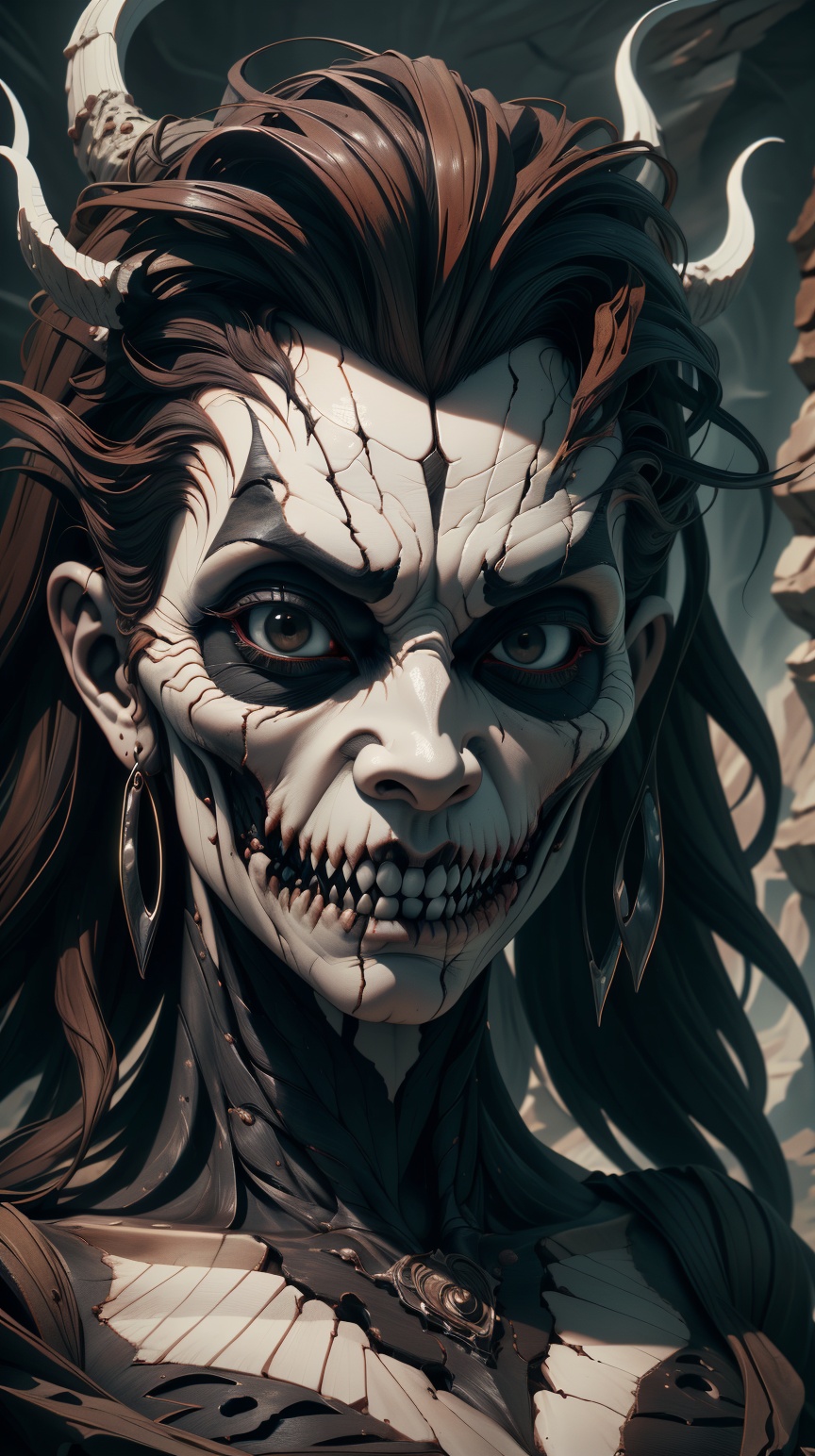 P14n03l3g4nt3b0n3 a cliff face carved into a terrifying monstrous face on Tensor.Art