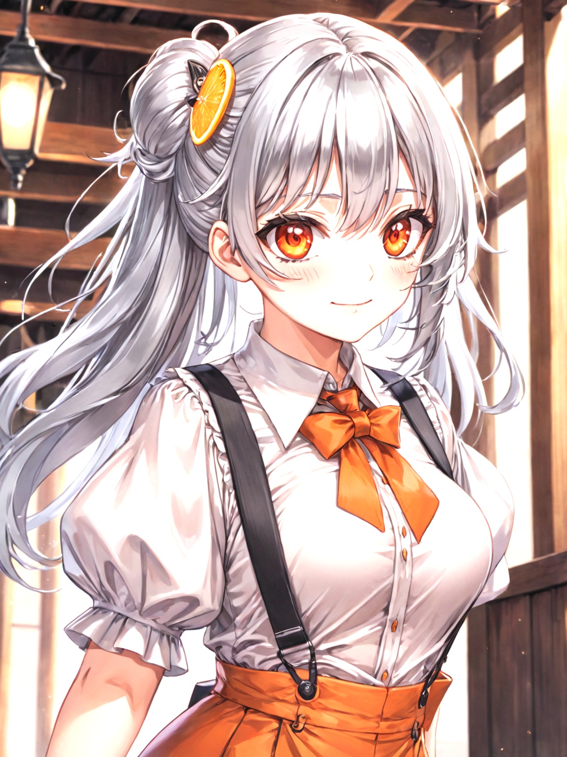 1 girl,  solo,  orange eyes on Tensor.Art