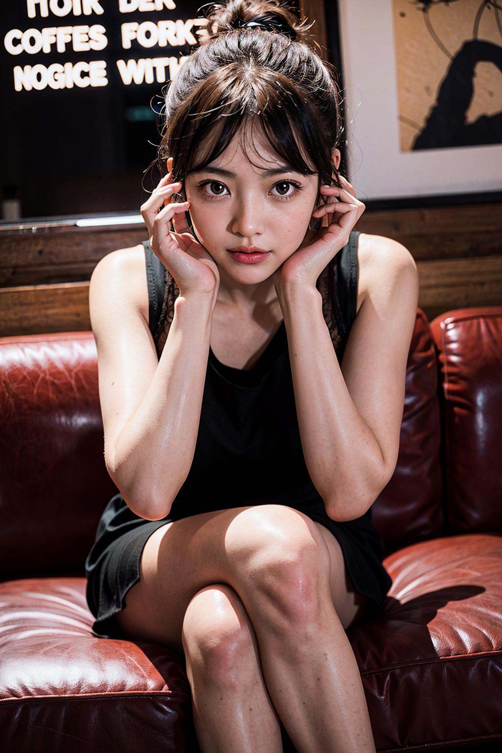 1girl,  ***** lady,  sitting on Tensor.Art