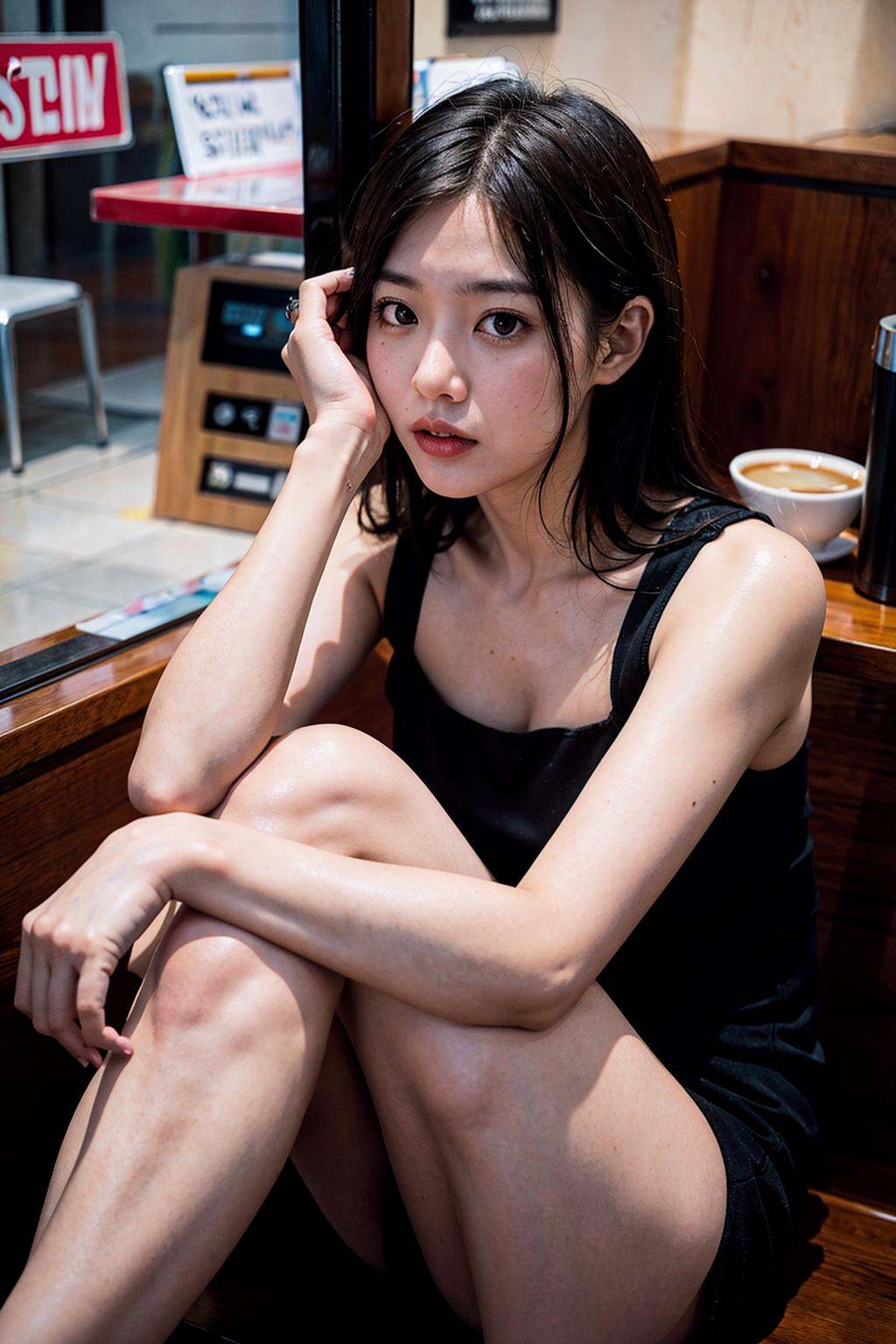 1girl,  ***** lady,  sitting on Tensor.Art