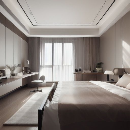 nohuman,Morden,white,Bedroom, bedside table,Bed sideview,white