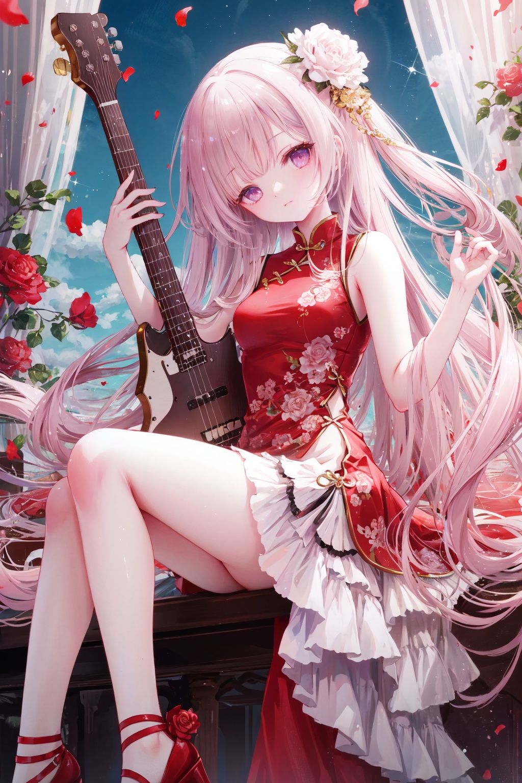 1girl,  one eye closed,  instrument on Tensor.Art