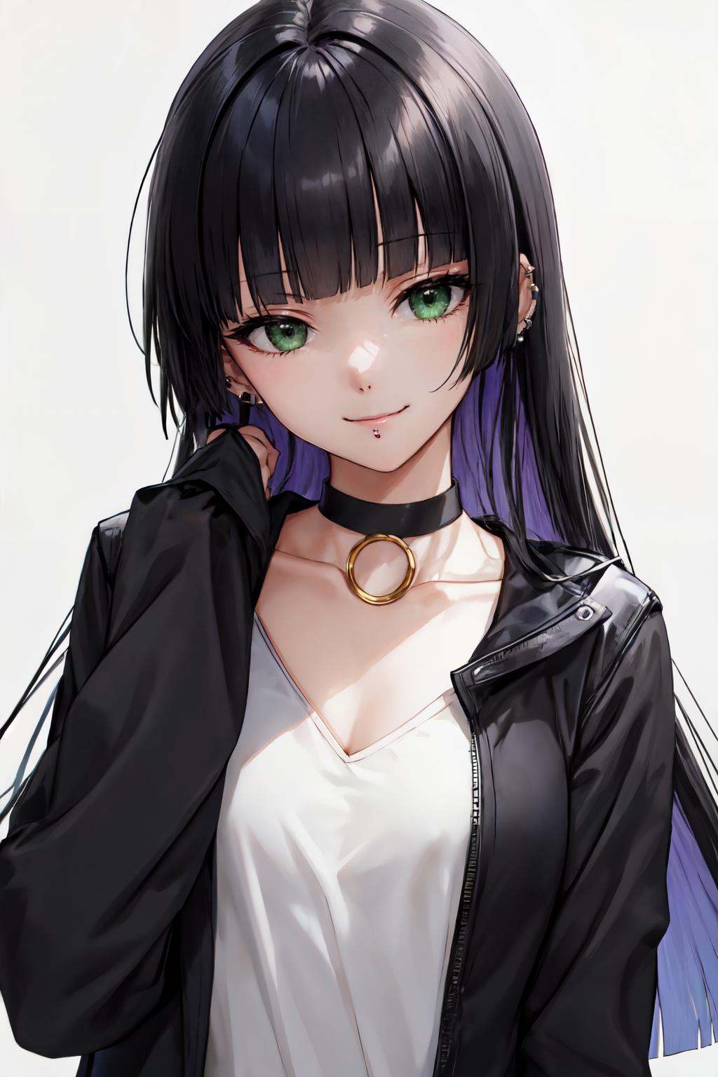 pa san,  black jacket,  smile on Tensor.Art