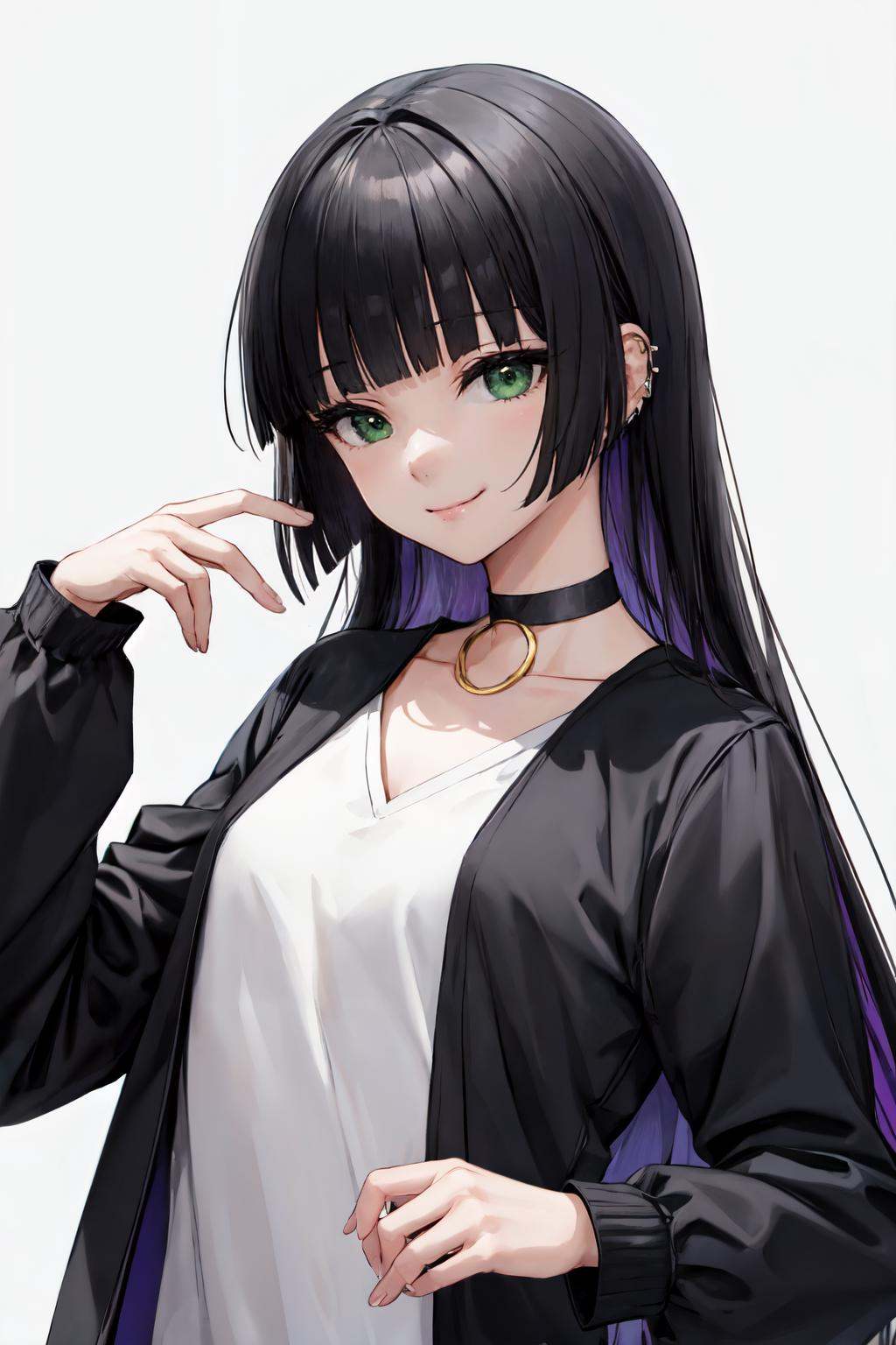 pa san,  black jacket,  smile on Tensor.Art