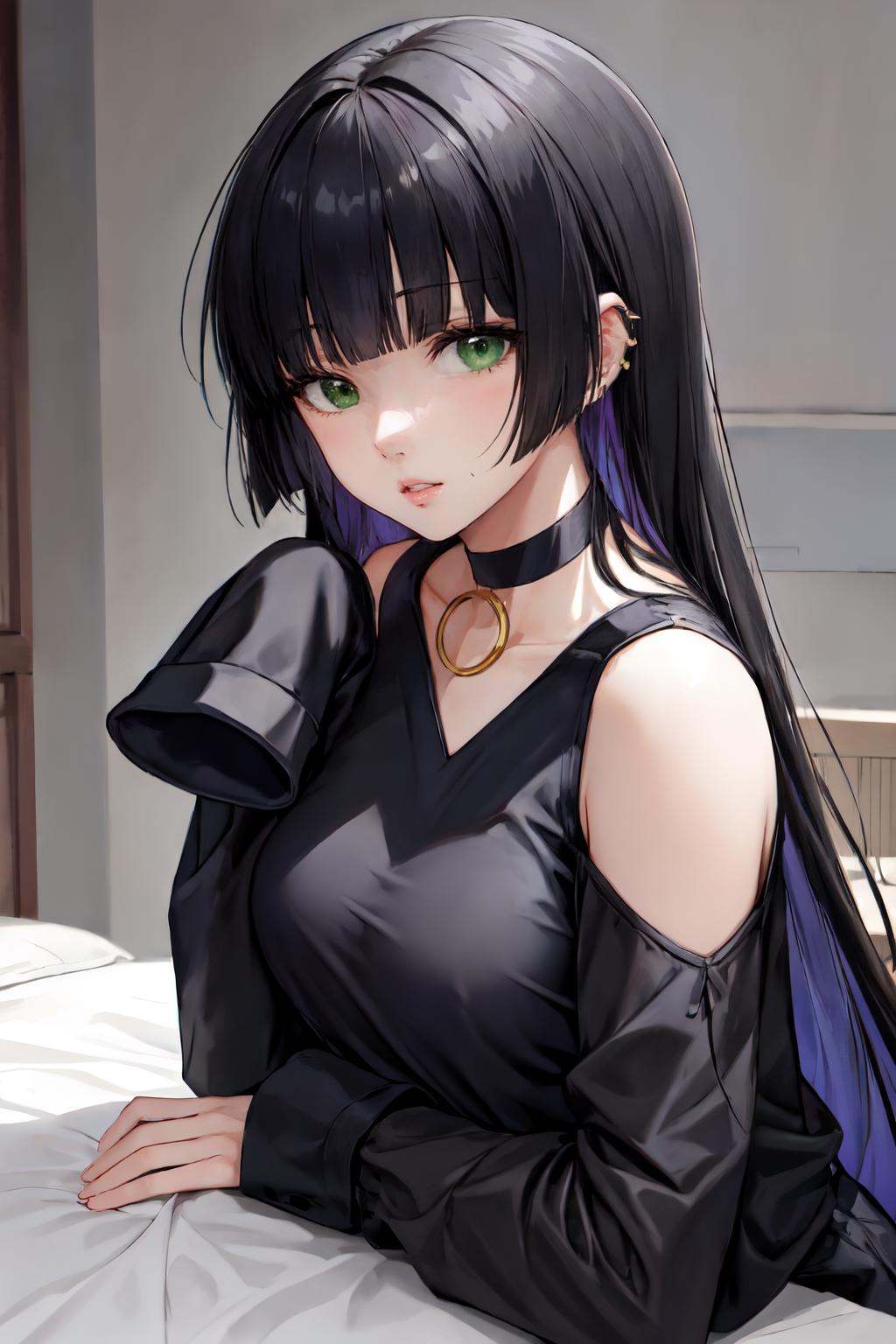 pa san,  choker,  bare shoulders on Tensor.Art