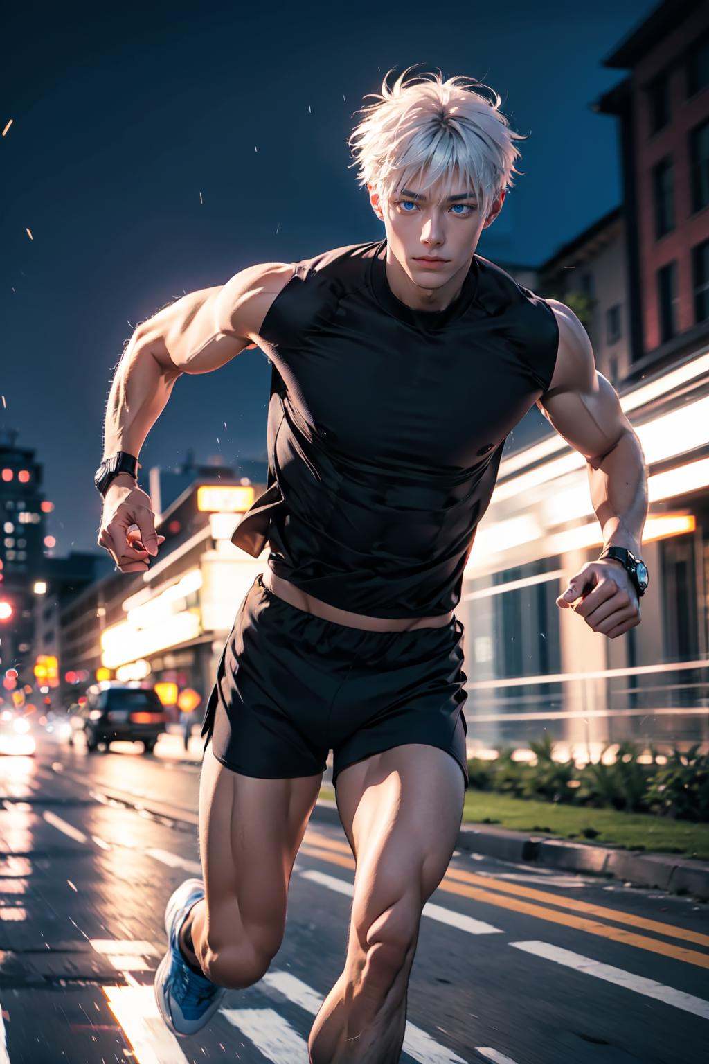 running,  lighting,  light trails on Tensor.Art