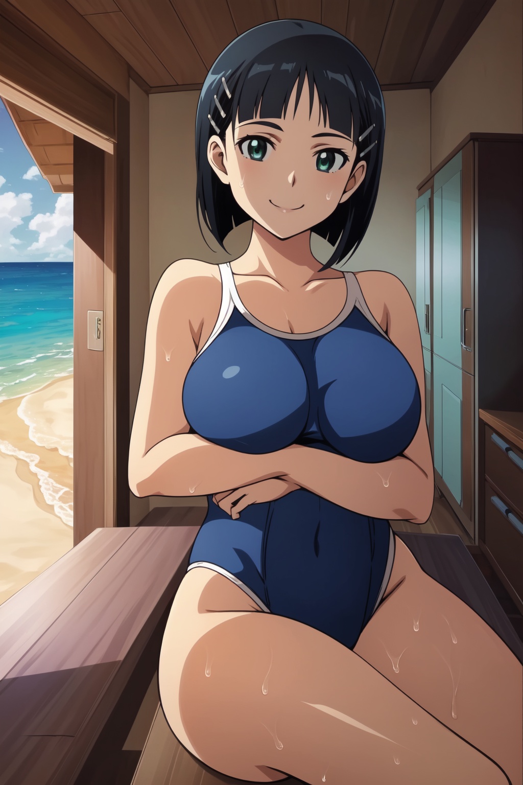 Sao anime lineart,  Suguha,  1girl on Tensor.Art