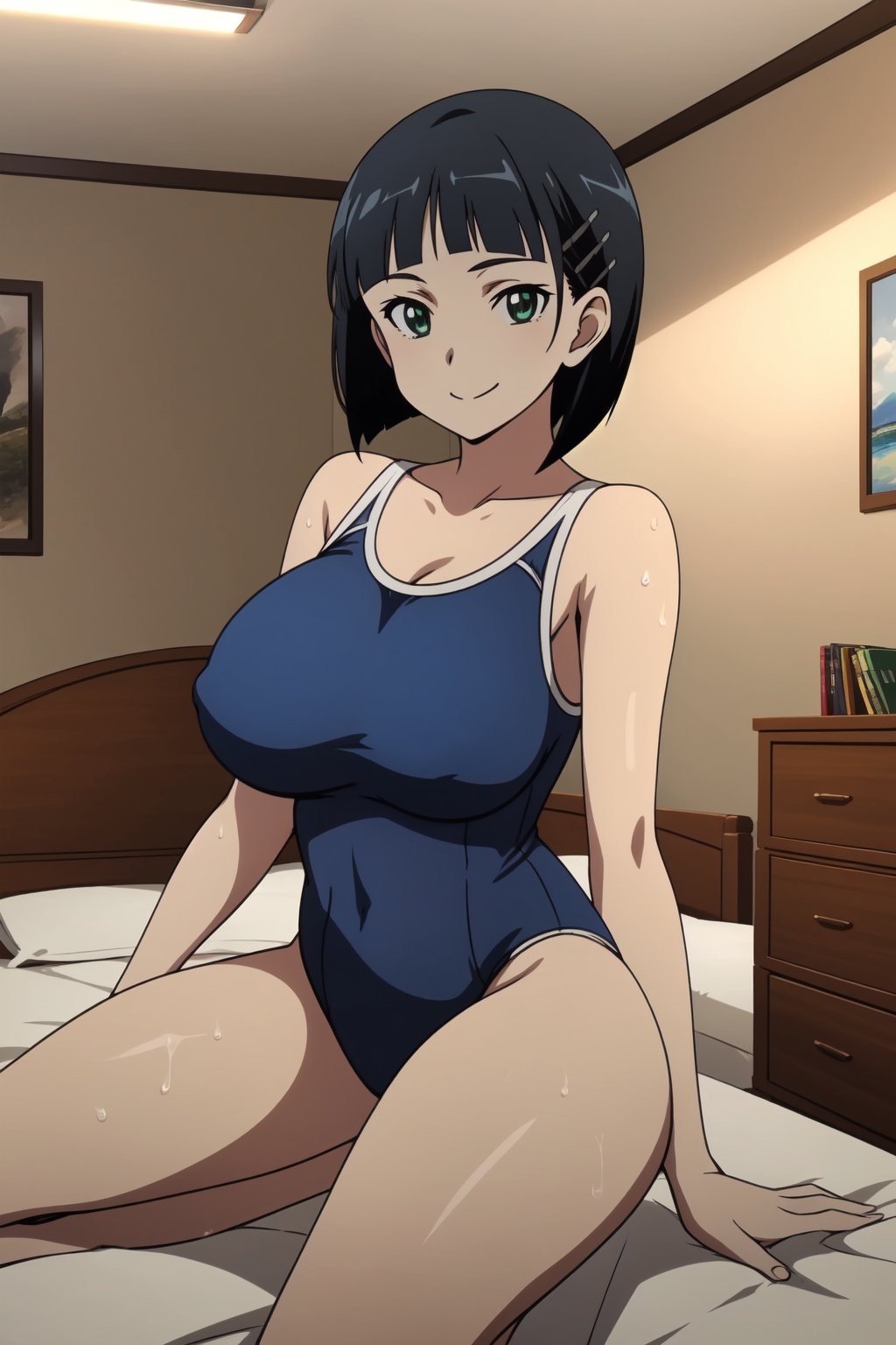 Sao anime lineart,  Suguha,  1girl on Tensor.Art
