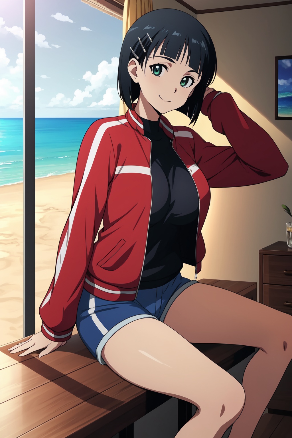 Sao anime lineart,  Suguha,  1girl on Tensor.Art