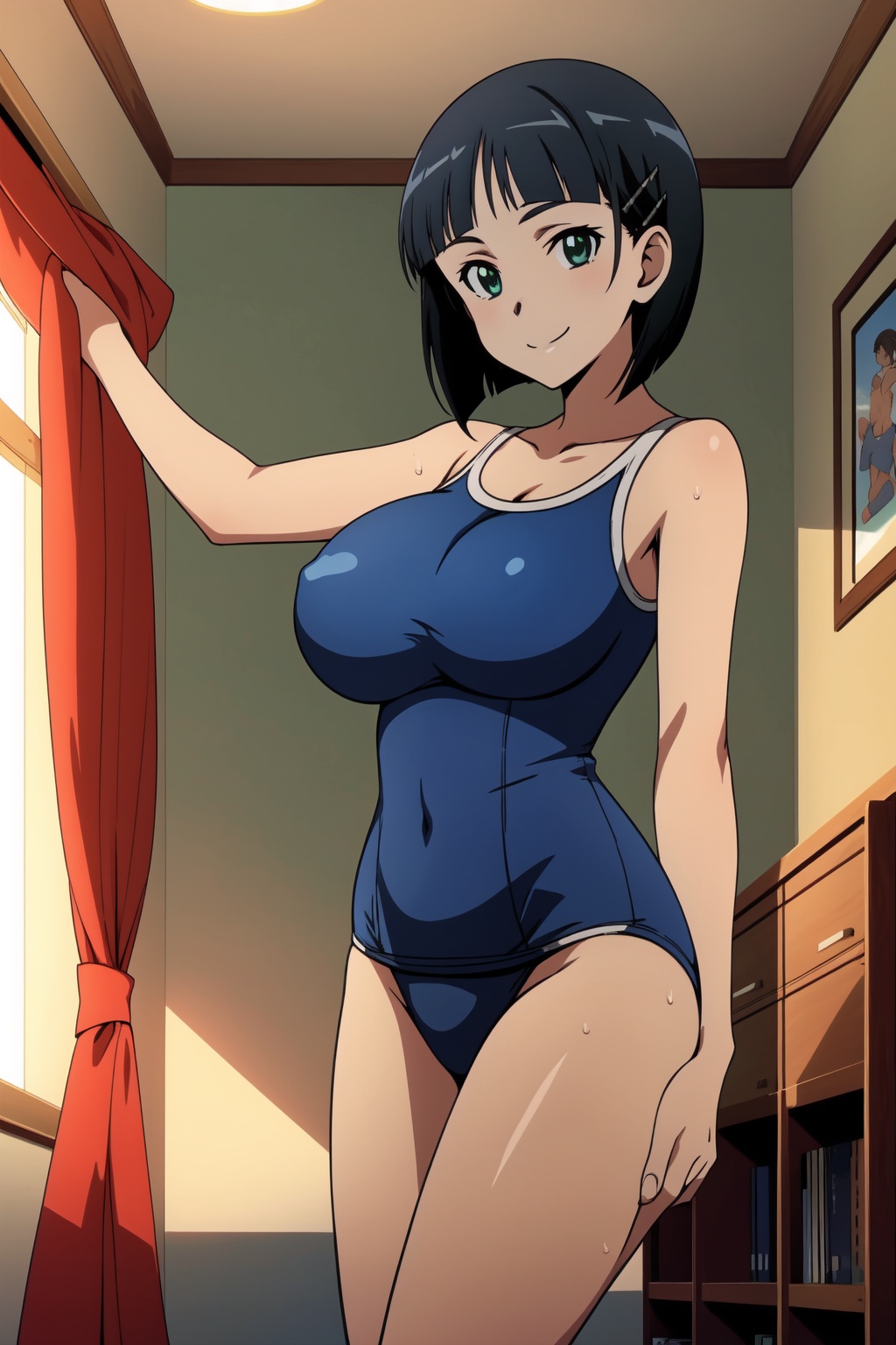 Sao anime lineart,  Suguha,  1girl on Tensor.Art