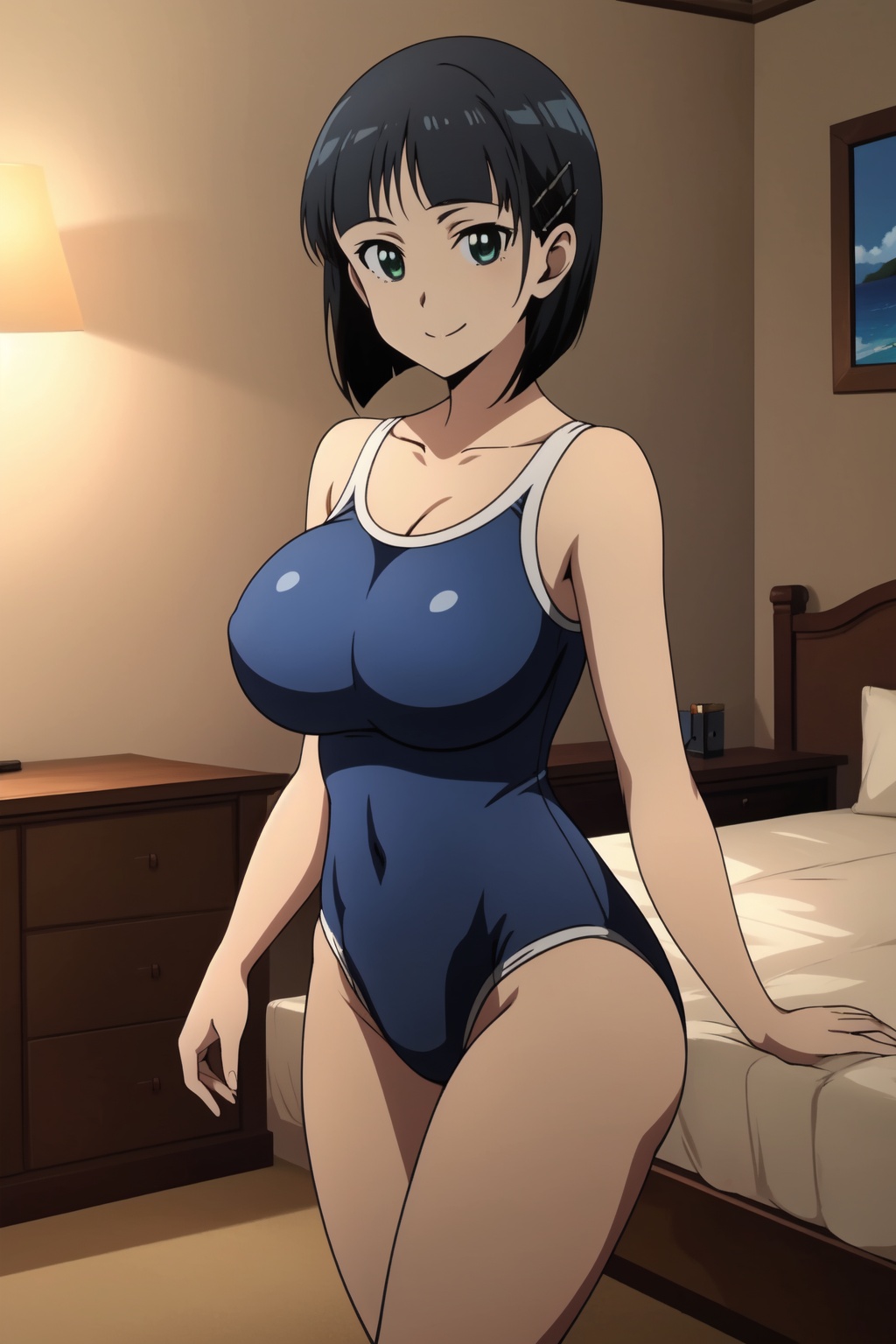 Sao anime lineart,  Suguha,  1girl on Tensor.Art