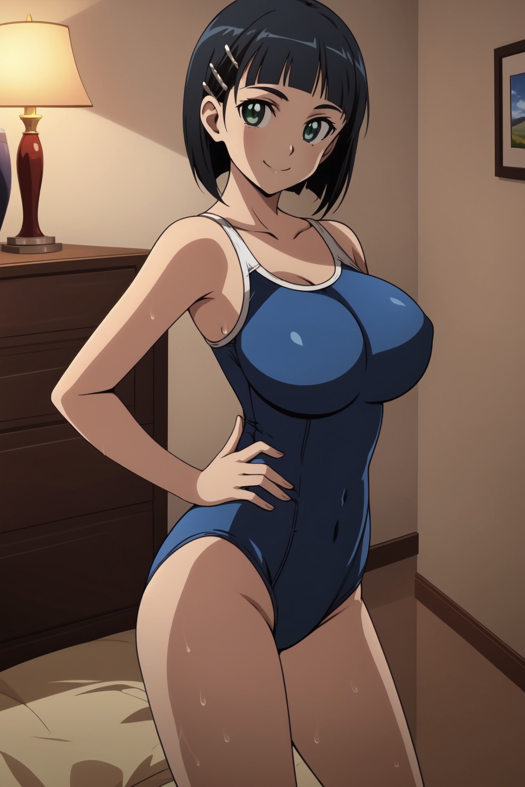 Sao anime lineart,  Suguha,  1girl on Tensor.Art
