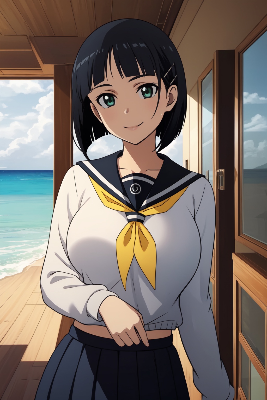 Sao anime lineart,  Suguha,  1girl on Tensor.Art