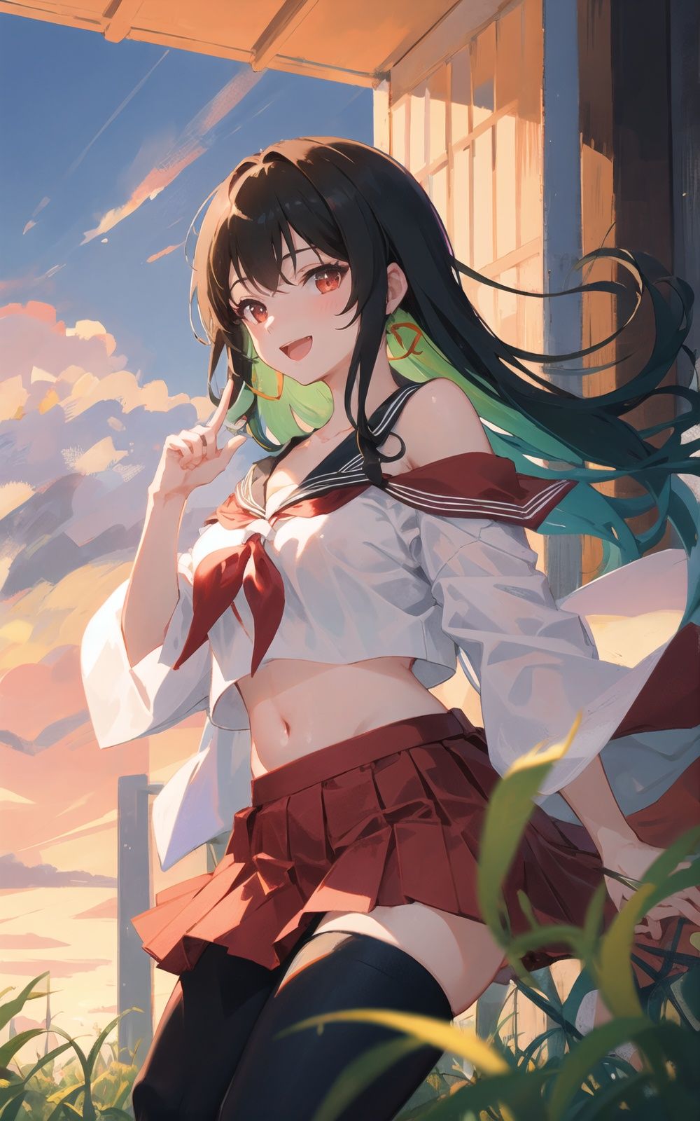 1girl,  orange_background,  breasts on Tensor.Art