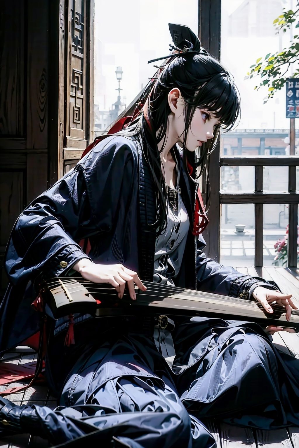  absurdres,incredibly absurdres,reality,realistic,,(solo:1.2), ,,1girl,,full_shot,guqin