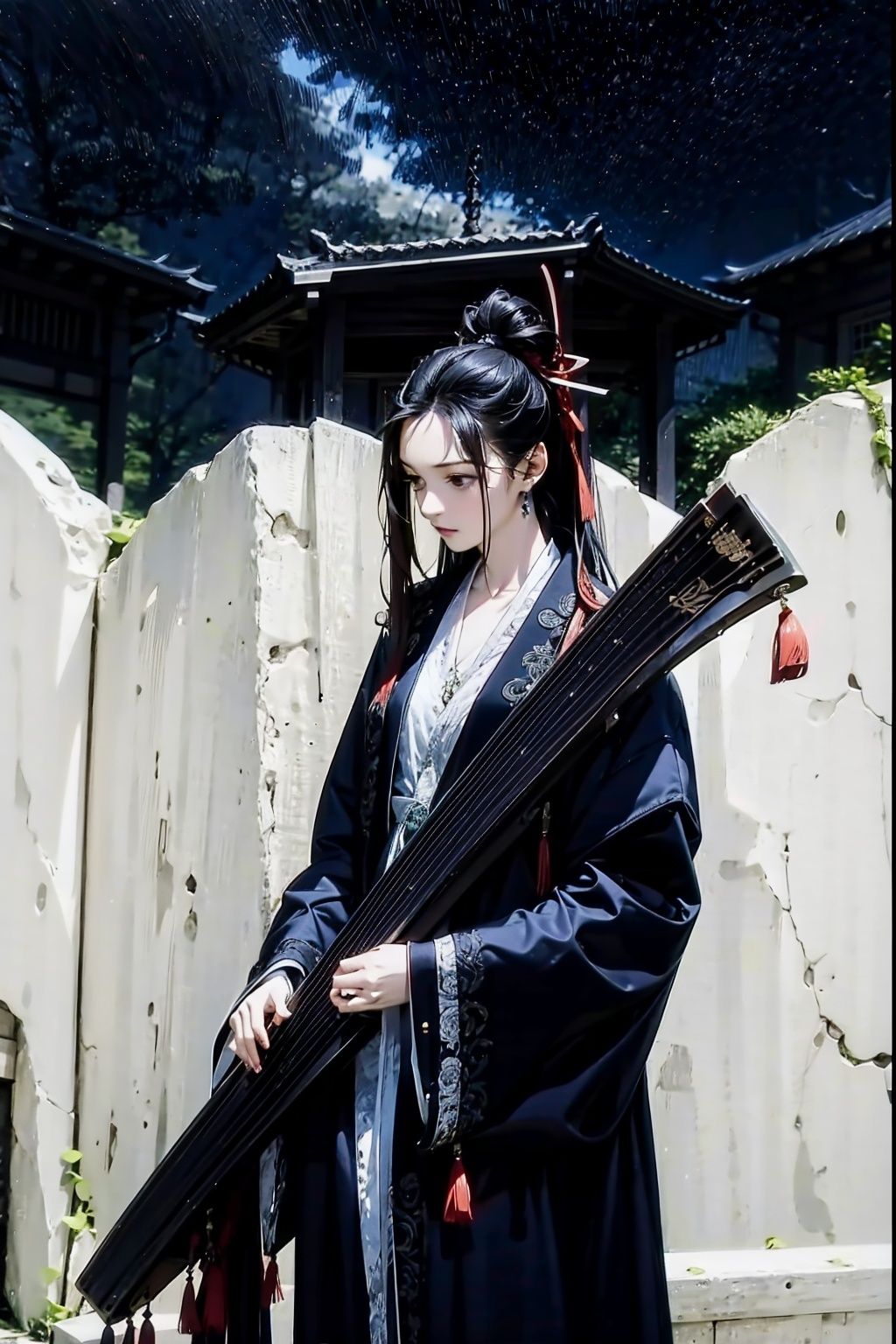  absurdres,incredibly absurdres,reality,realistic,,(solo:1.2), ,,1girl,,full_shot,guqin
