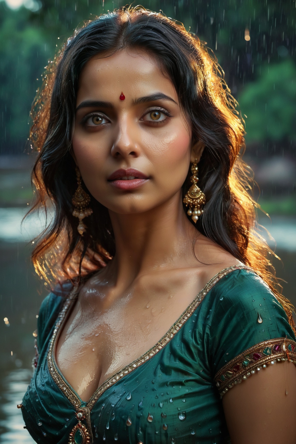 ultra-detailed,  indian beauty,  sexy eyes with mesmerizing gaze on Tensor.Art