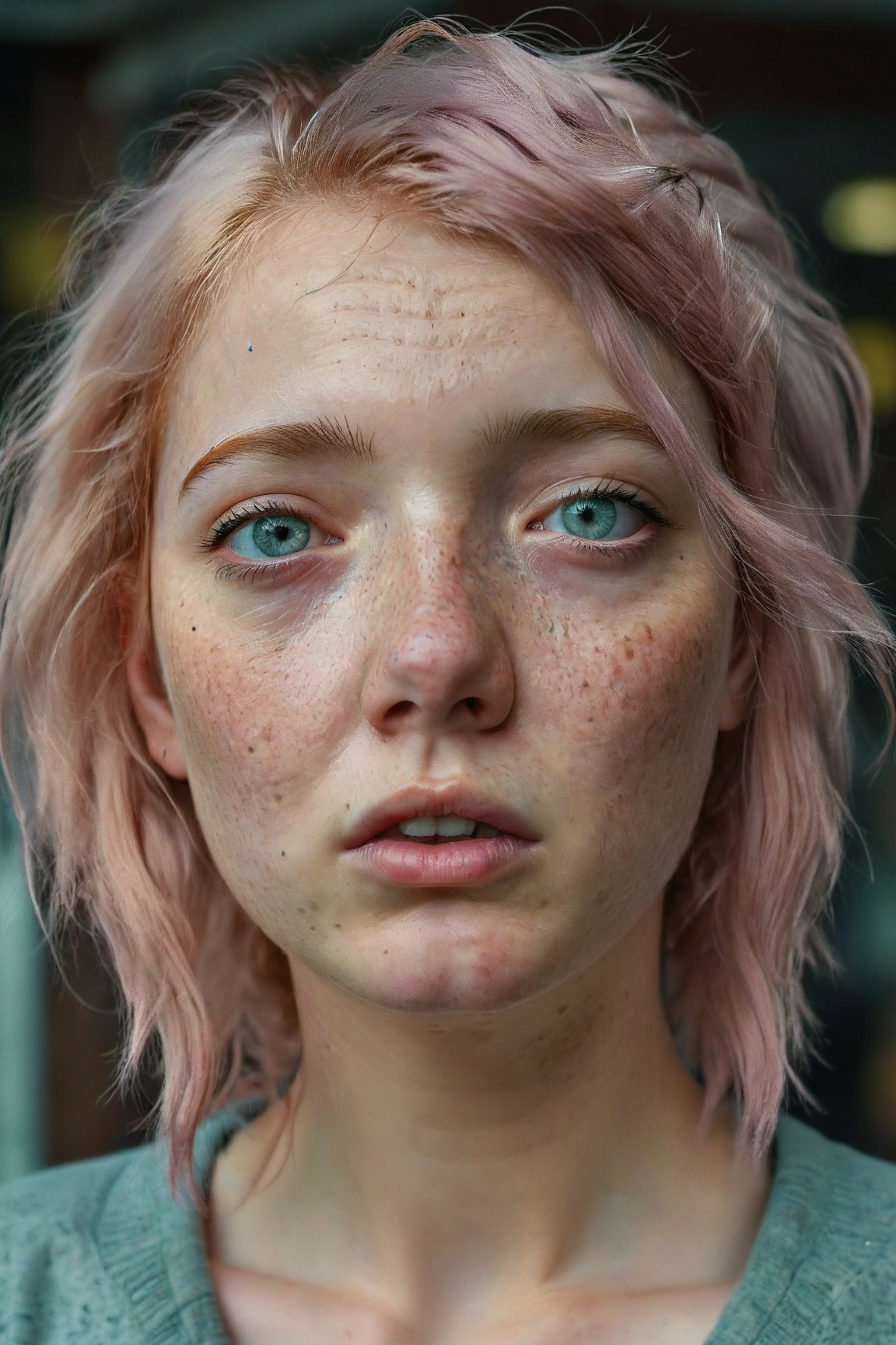 photo of beautiful age 18 girl,  pastel hair,  freckles sexy on Tensor.Art