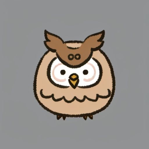 <lora:cutehead_v1:0.8> cutehead, simple background, solo, cute, chibi, owl,