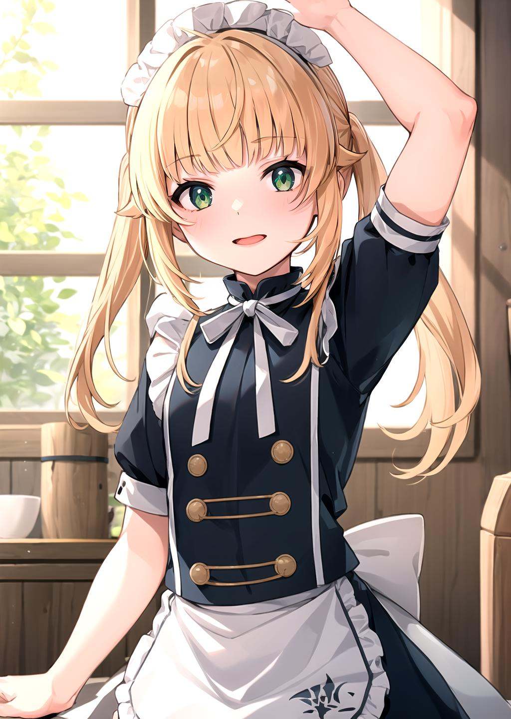 1girl,  NornGreyrat,  maid uniform on Tensor.Art