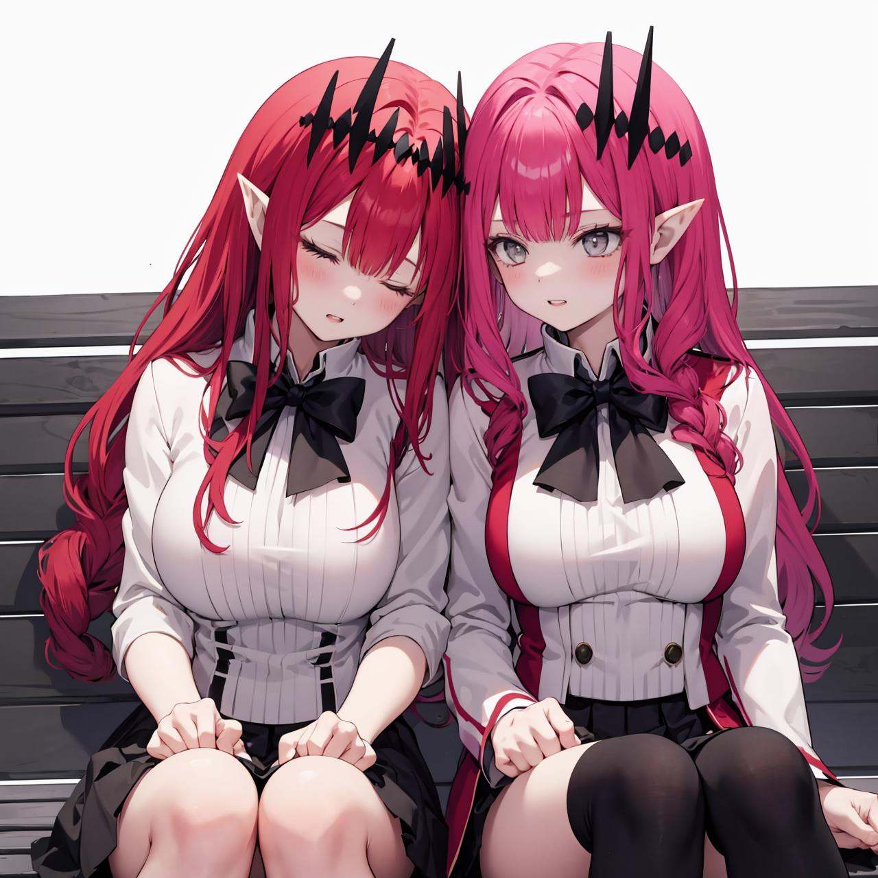 2girls,  multiple girls,  closed eyes on Tensor.Art