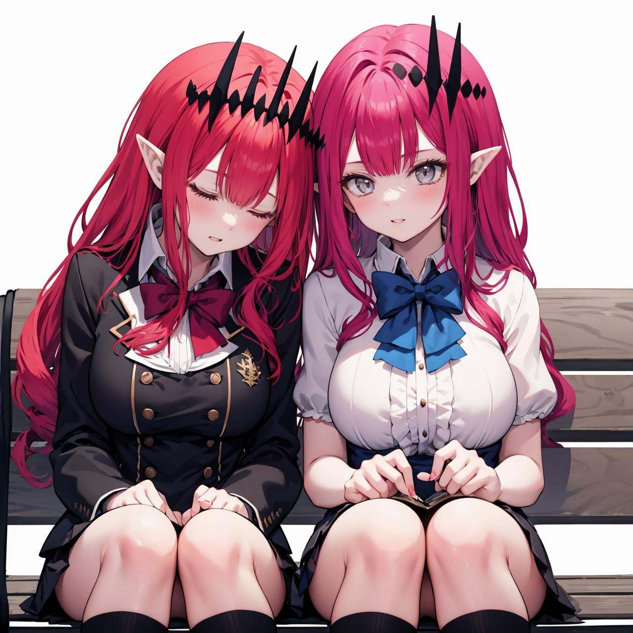 2girls,  multiple girls,  closed eyes on Tensor.Art