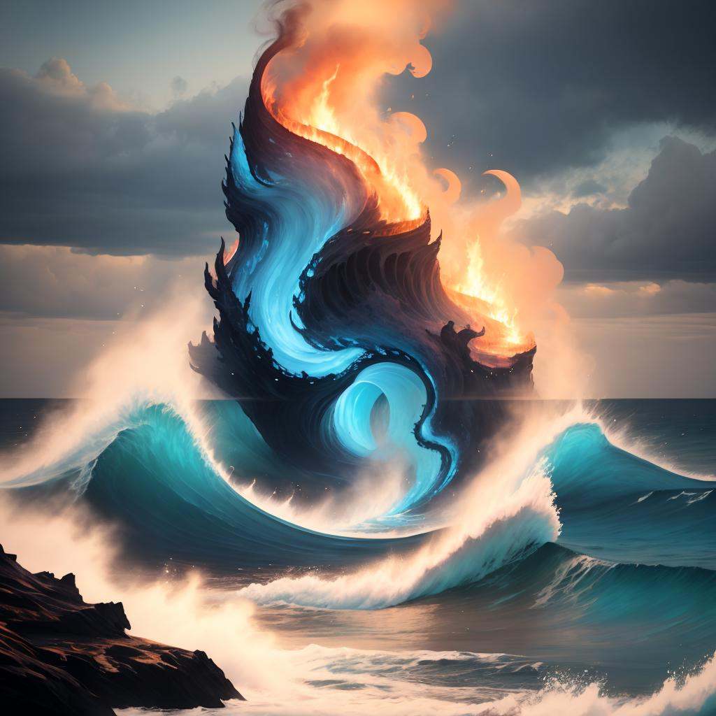 a burning ocean by nocor1i8 on Tensor.Art