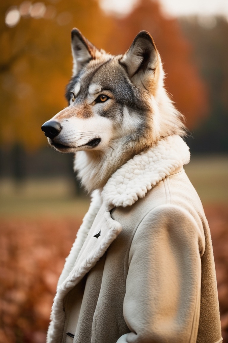 anthro | wearing sheepskin coat,  | sportsfield setting | portrait pose,  close up on Tensor.Art