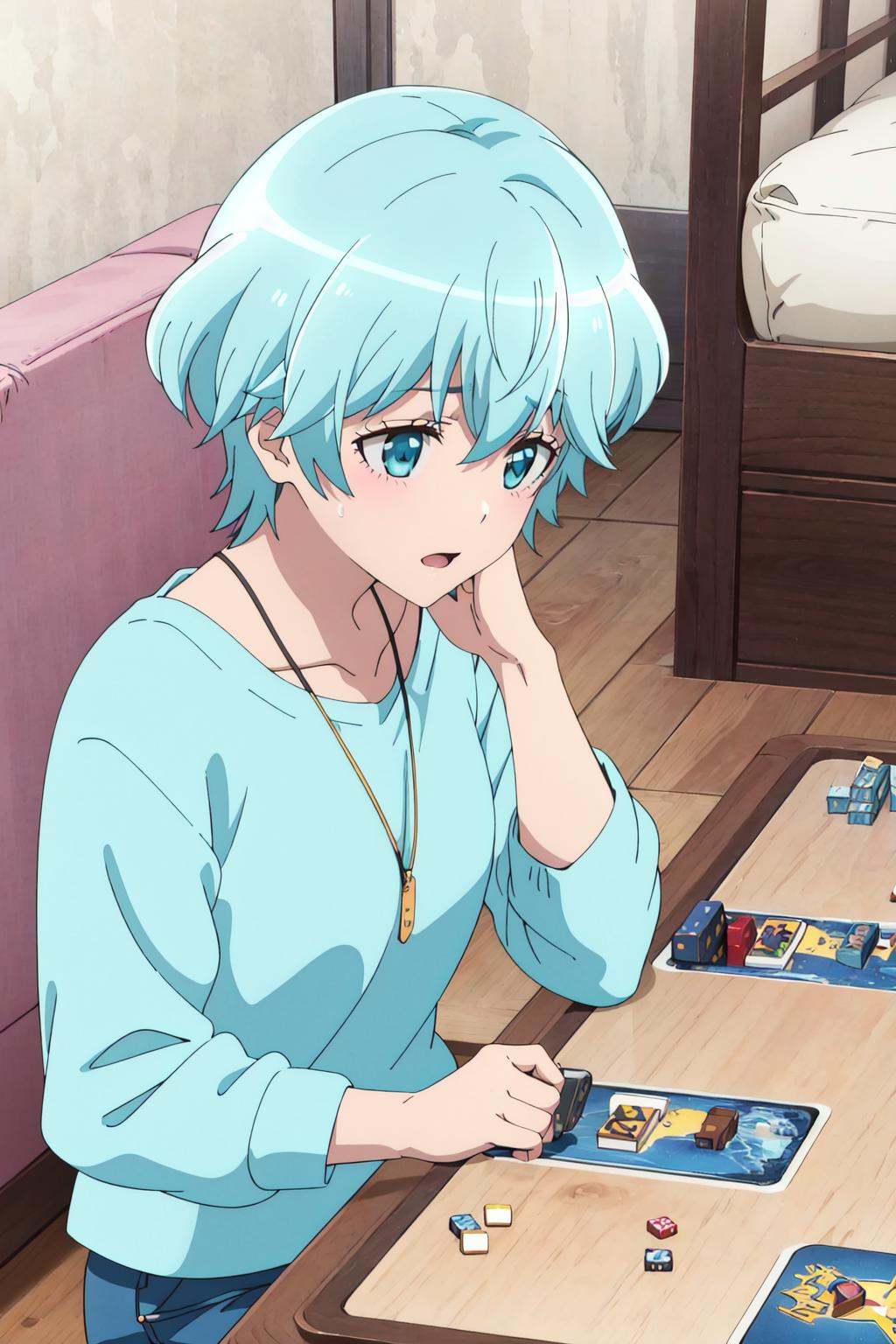 takekasamiki,  1girl,  playing_games on Tensor.Art