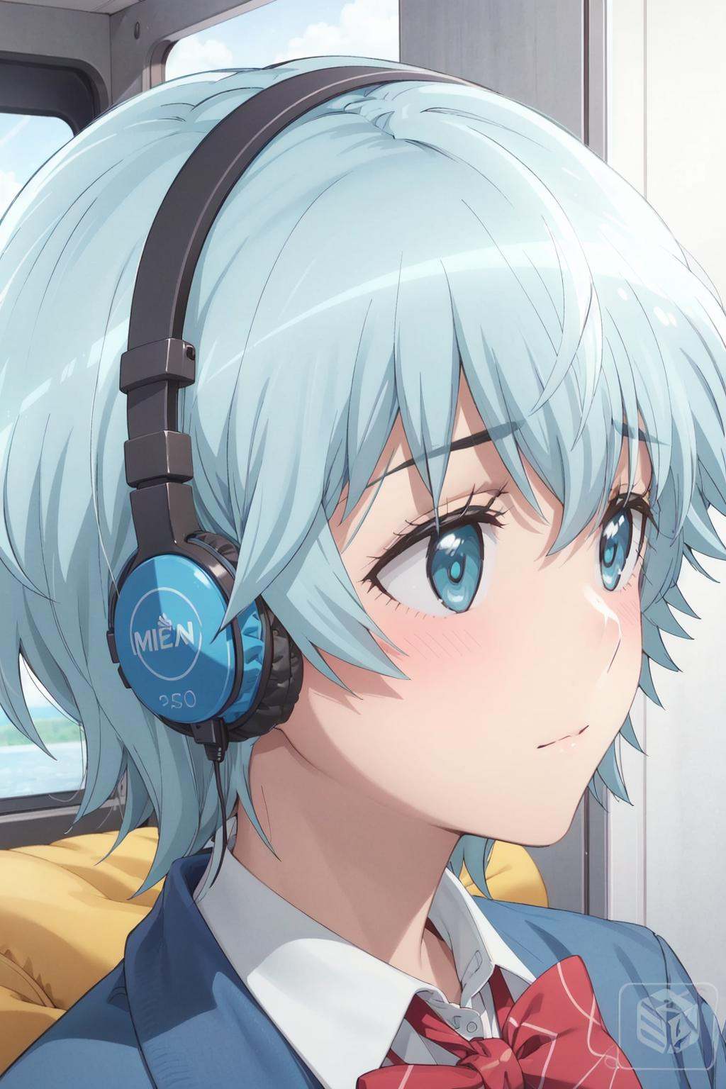 takekasamiki,  school_uniform,  headphone on Tensor.Art