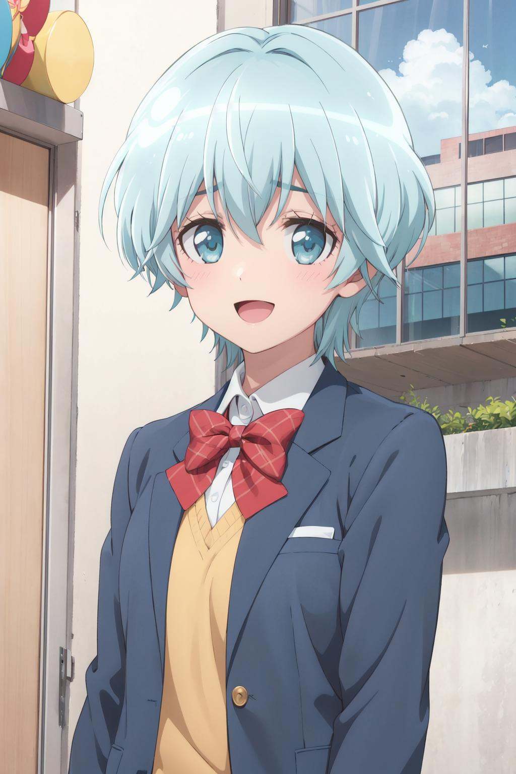 takekasamiki,  school_uniform,  looking_at_viewer on Tensor.Art