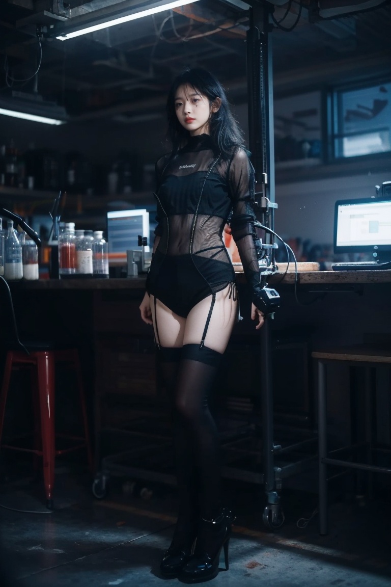 restricted throughout the body,  fixed in the middle of the laboratory,  trending on cg society on Tensor.Art