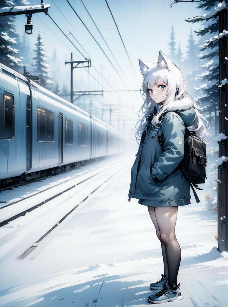 1girl,  animal ears,  grey eyes on Tensor.Art