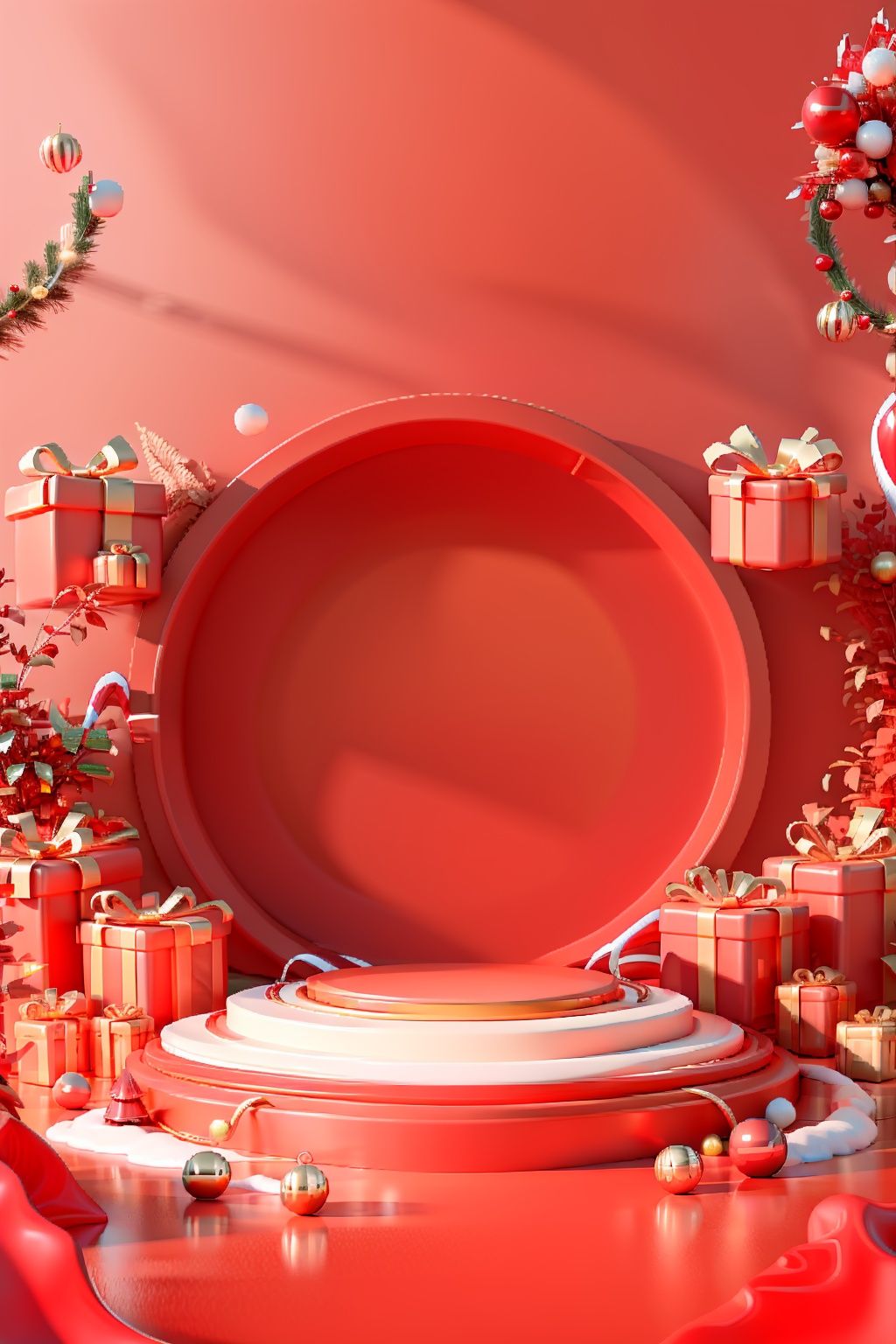 masterpiece,best quality,no humans,red theme,red background,christmas,christmas ornaments,merry christmas,,<lora:Xmas_3D_v1.0:0.7>,