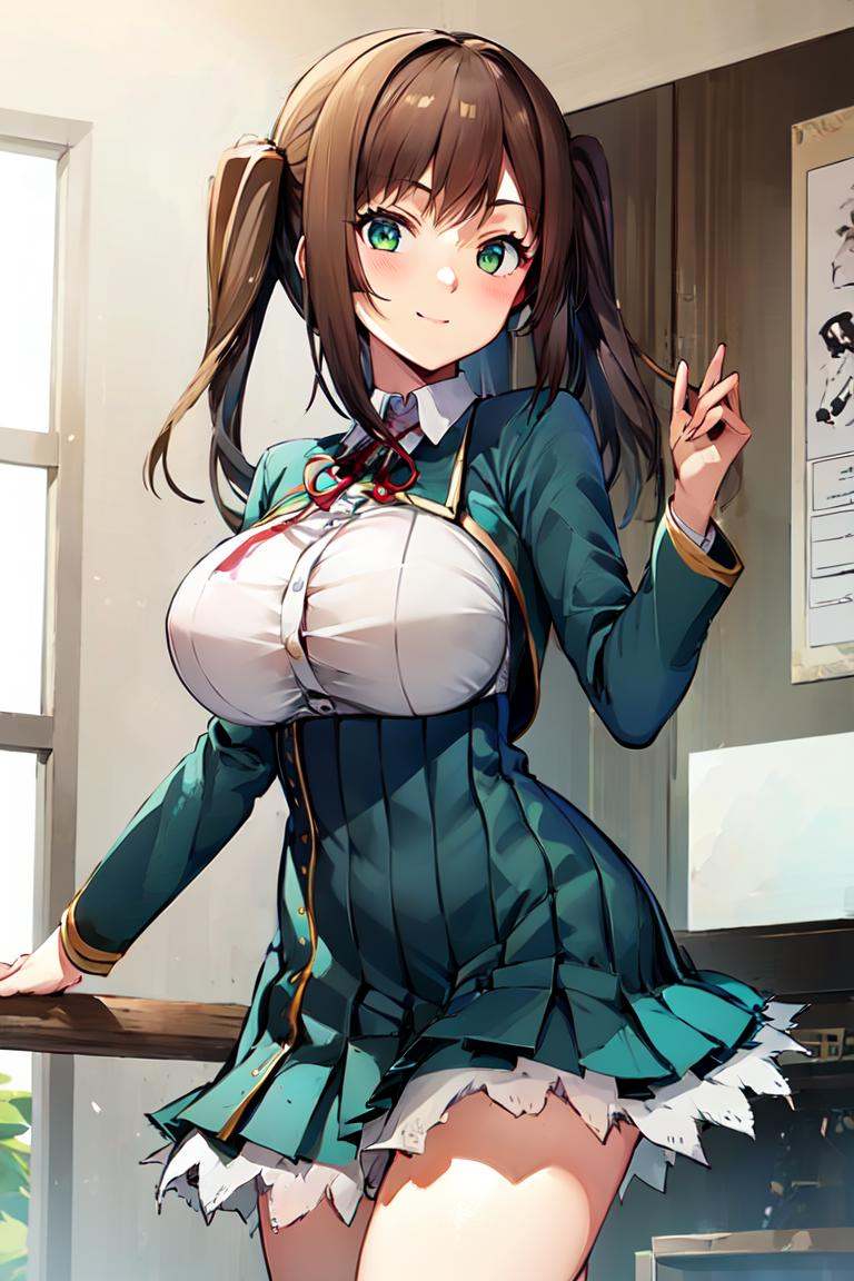 1girl,  koichoco school uniform,  green jacket on Tensor.Art