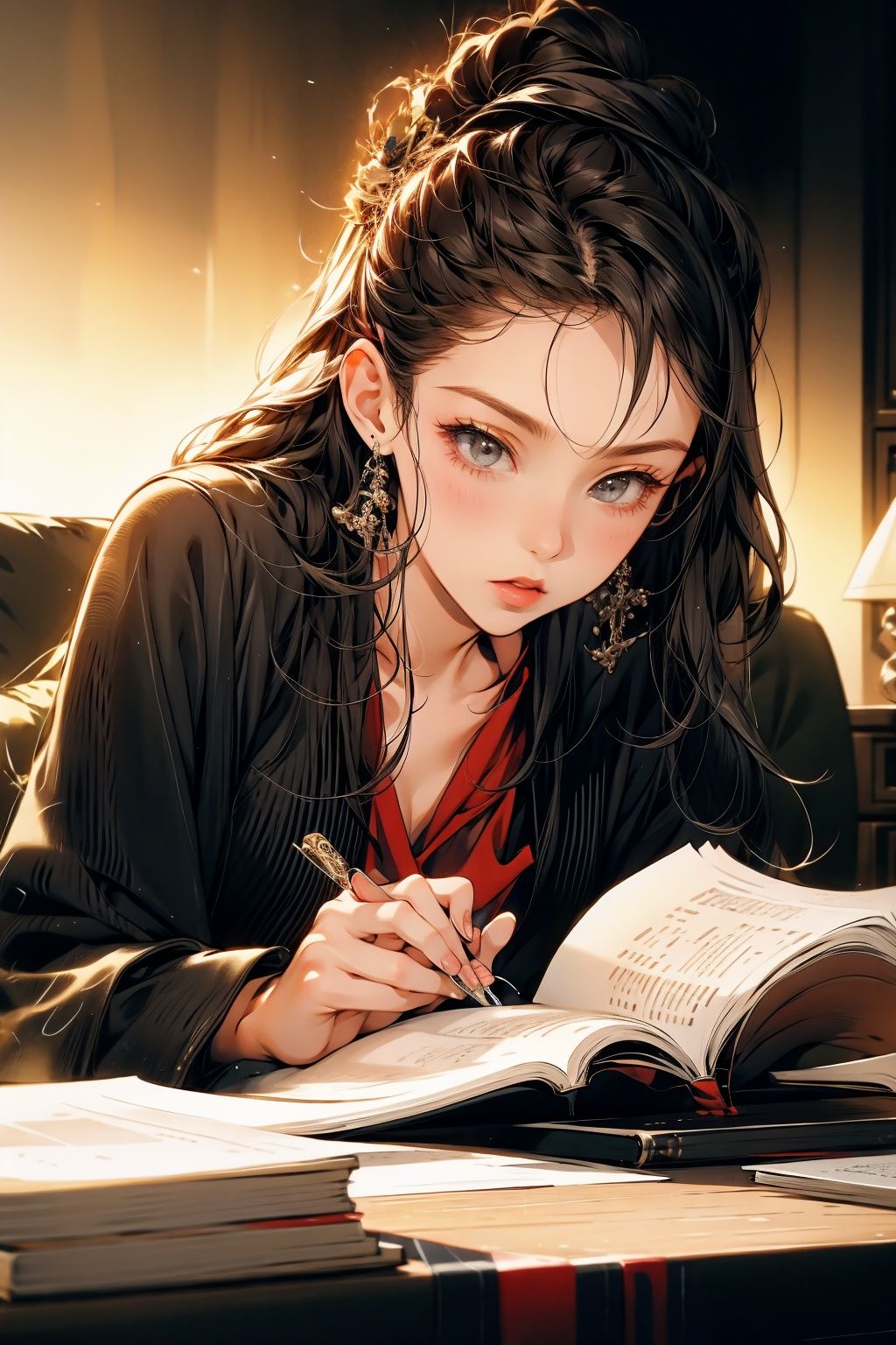  absurdres,incredibly absurdres,reality,realistic,,(solo:1.2), ,,1girl,,full_shot,Dushu,book
