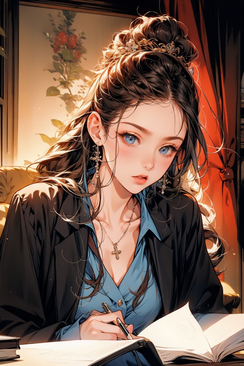  absurdres,incredibly absurdres,reality,realistic,,(solo:1.2), ,,1girl,,full_shot,Dushu,book