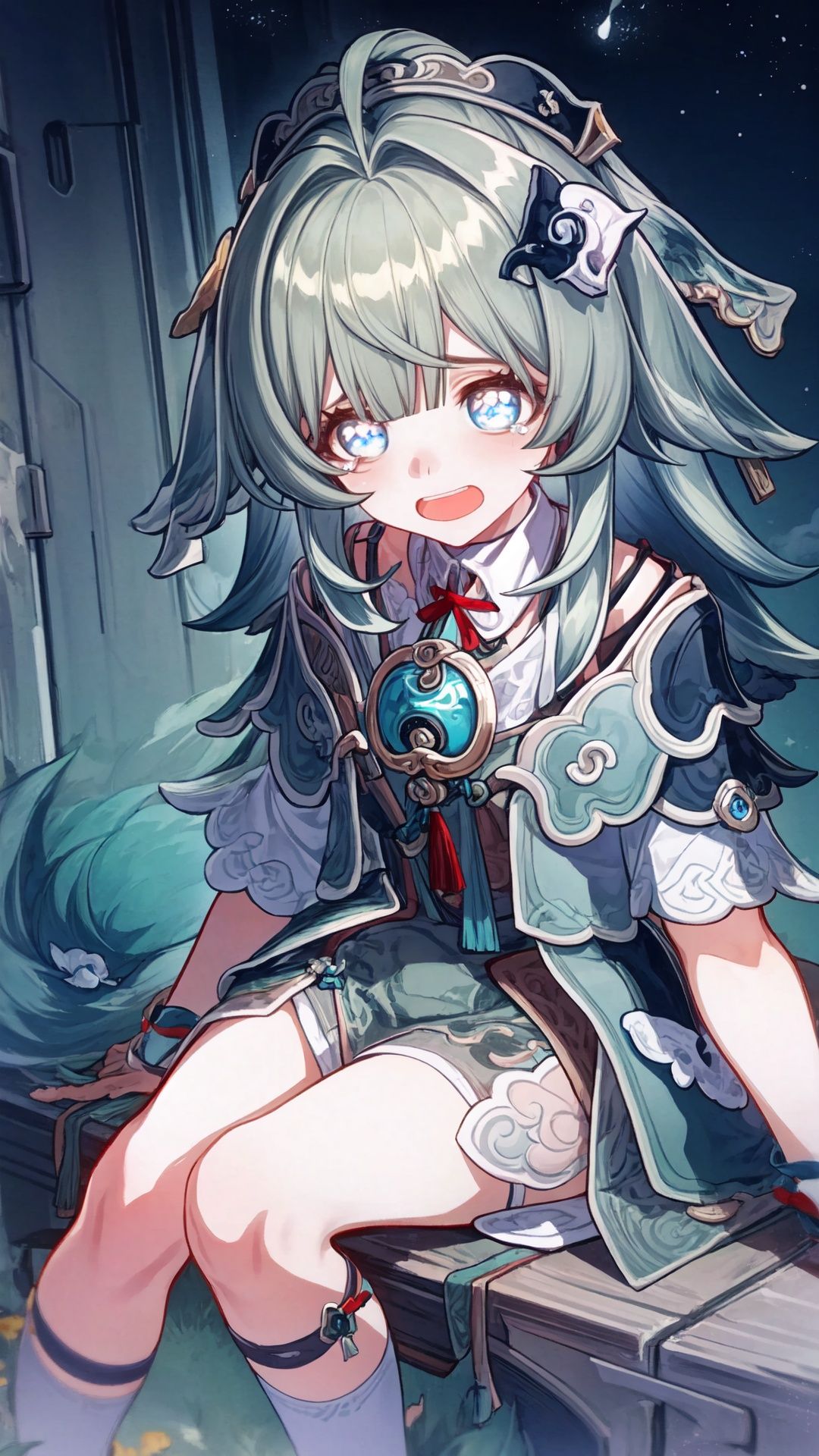  masterpiece, best quality, , 1girl,,, long hair,twintails,hair rings,hair ornament,forehead jewel,simple background, ,1girl,huliya,,star_(sky) ,night,full body,,(((sitting ))), there are a lot of flowers in the bottle,,huohuohsr,cute,(little girl:0.9),huohuohsr,xingqiongtiedao,(cute:1.2),crying_with_eyes_open,xingqiongtiedao,tiedao,open mouth