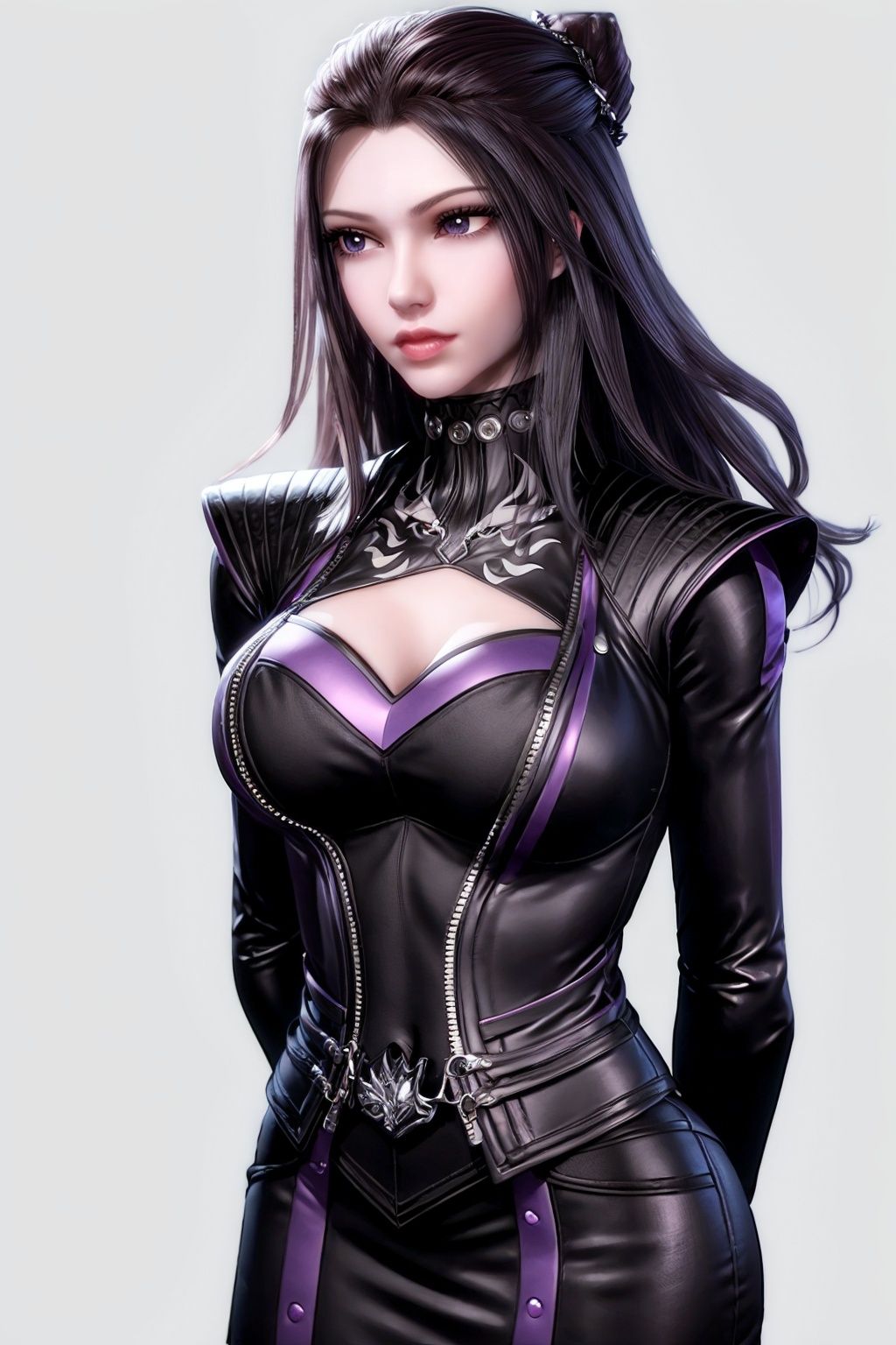 RAW, colorful, (masterpiece, best quality), (ulzzang-6500-v1.1:0.4), (pureerosface_v1:1.1), (detailed skin, detailed face:1.1), dslr, realistic, sharp focus, (cowboy shot:1.4), ---------------------------------------------------------------------------------------------------------------------------------------------------------------------------------------------------------------------------------------------, (simple background:1.5), (white background:1.5), arms behind back, ---------------------------------------------------------------------------------------------------------------------------------------------------------------------------------------------------------------------------------------------, ---------------------------------------------------------------------------------------------------------------------------------------------------------------------------------------------------------------------------------------------, <lora:zhuzhuqing3:0.72>, breasts, 1girl, solo, long hair, cleavage, cleavage cutout, clothing cutout, black hair, ====================================================================================================================================================, <lora:背景细节增强_简化Background Detail Enhanced_Si_v3.0:1.6:lbw=1,0,0,0,0,0,0,0,0,0,0,0,1,1,1,1,1>, <lora:add_detail:0.48:lbw=1,0,0,0,0,0,0,0,0,0,0,0,1,1,1,1,1>, <lora:flat2:-0.48:lbw=1,0,0,0,0,0,0,0,0,0,0,0,1,1,1,1,1>, 