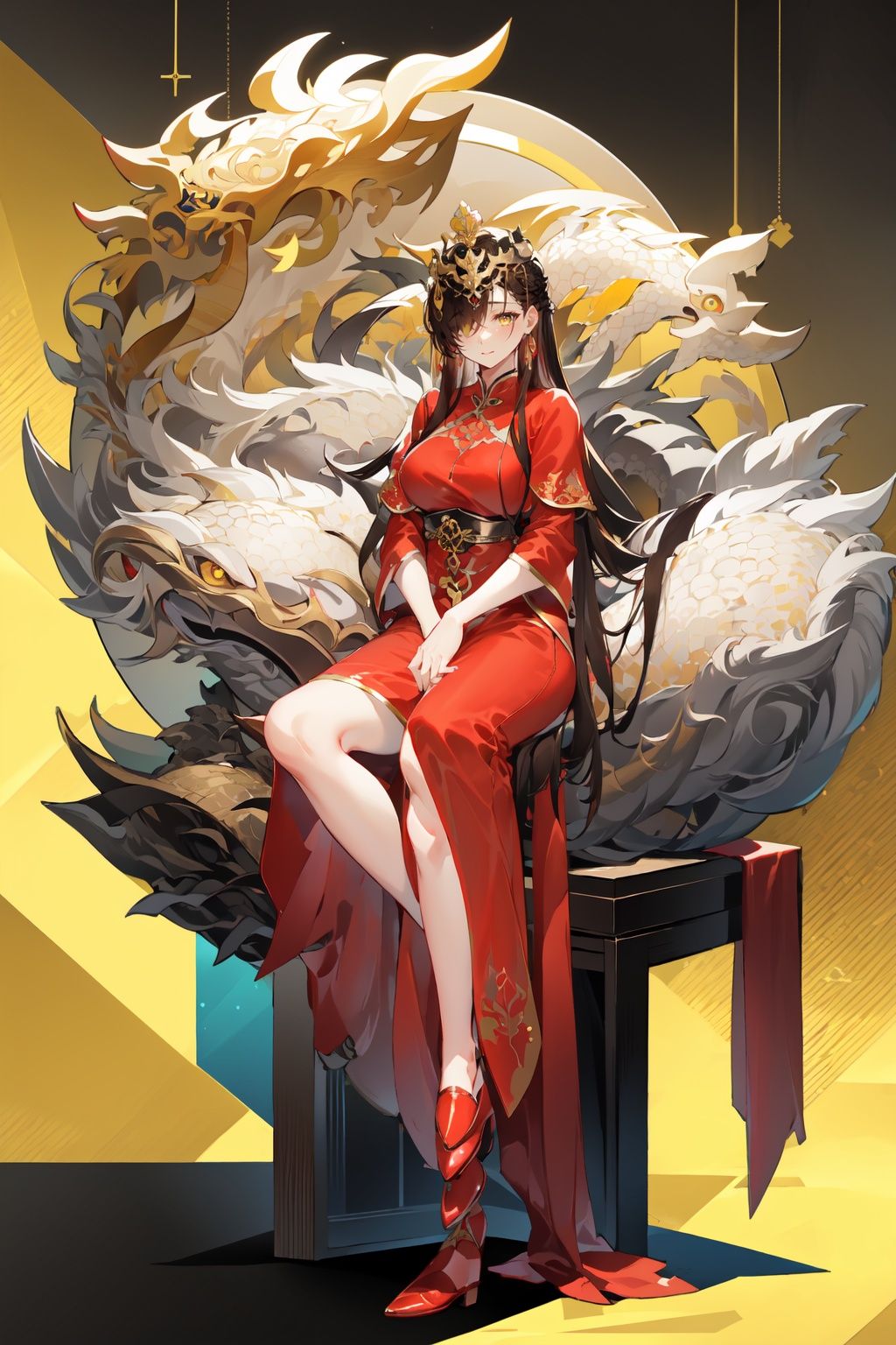 -1girl,  long hair,  dress on Tensor.Art